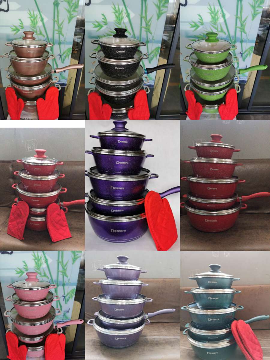 12-piece set of soup pot, marble tourmaline non-stick pot, multi-functional pot set Specification image