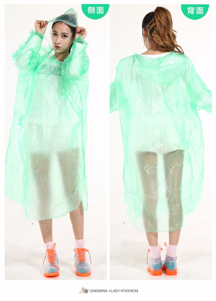 笠王义乌厂家直销加大加厚PE成人一次性雨衣低压套头款2188新包装详情图10
