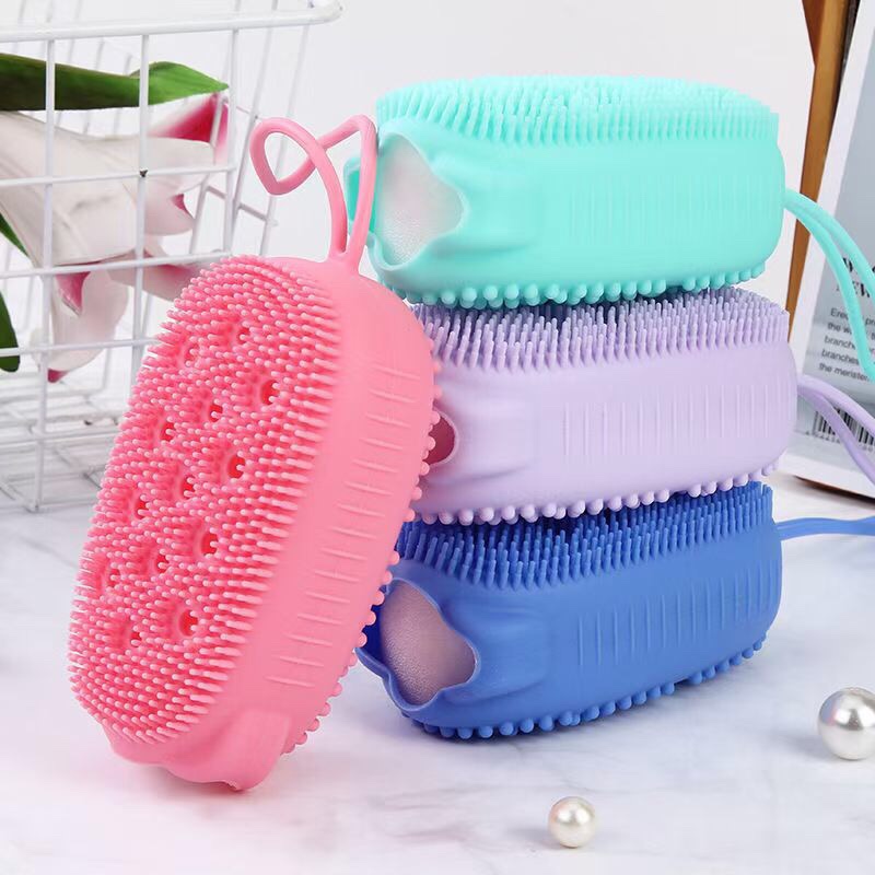 Douyin's same style silicone bath towel, soap bag, back scrubbing, massage gloves, bath soap foaming bag Item Picture