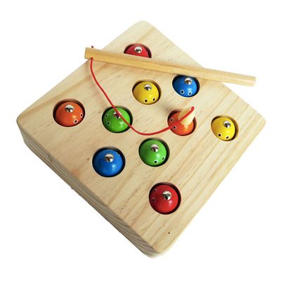 Children's kitten fishing toys for boys and girls, 1 and a half years old, wooden fishing, magnetic, 1-2-3 years old, educational early education Specification image