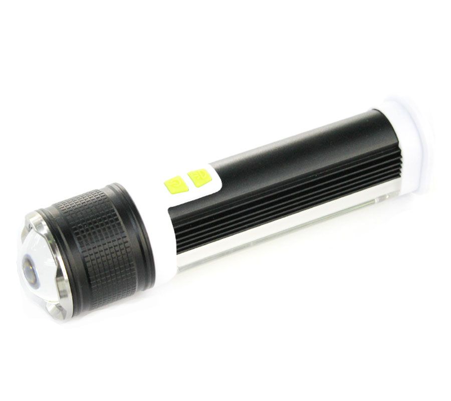 跨境COB工作灯伸缩调焦T6强光手电筒铝合金内置USB充电防水骑行照明灯