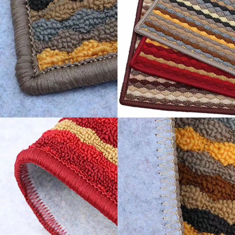 Polyester colored strip floor mat, water-absorbing and anti-slip floor mat, rainbow carpet, colorful floor mat, dazzling floor mat, Xia Kui floor mat Item Picture