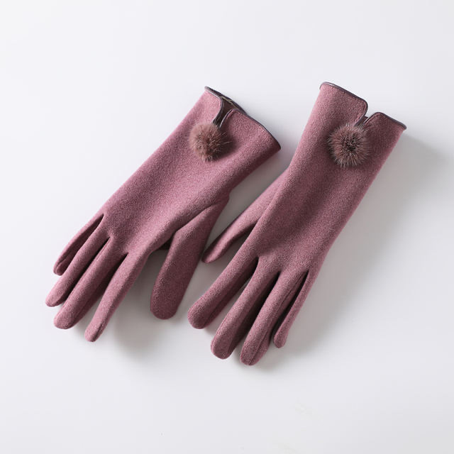 Autumn and winter new full-finger touch screen German velvet heating and fleece warm gloves details Picture