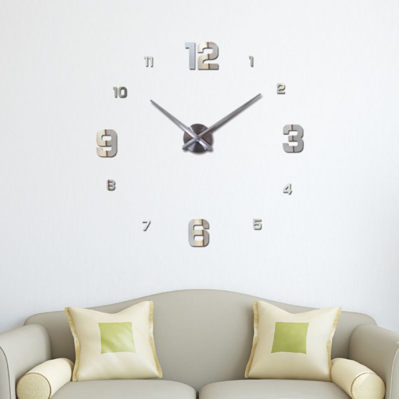 3d wall clock 亚马逊创意亚克力挂钟 diy时钟静音墙贴钟厂家直销详情图3