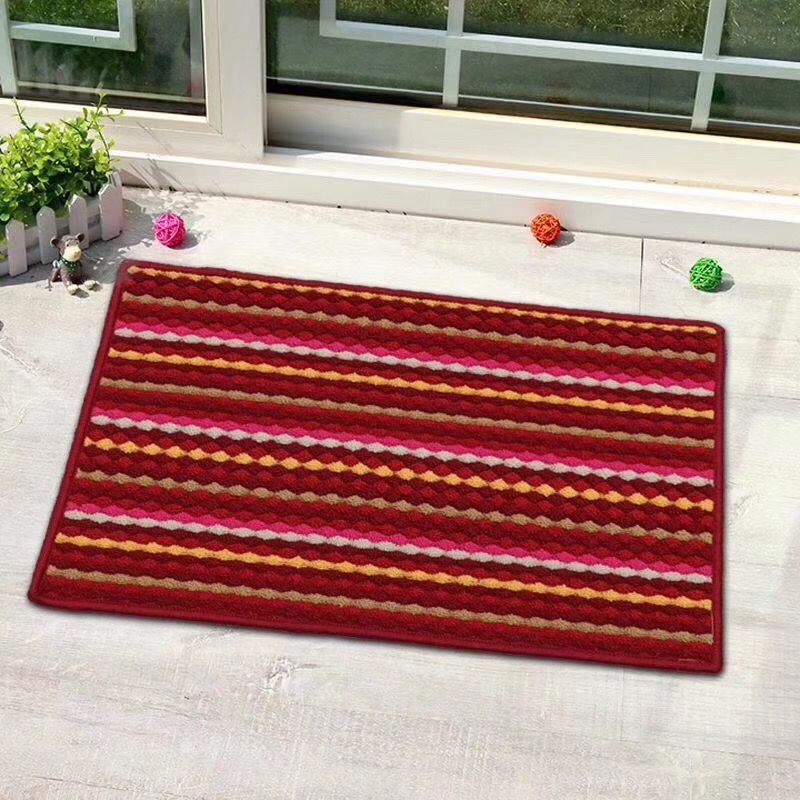 Polyester colored strip floor mat, water-absorbing and anti-slip floor mat, rainbow carpet, colorful floor mat, dazzling floor mat, Xia Kui floor mat Application Scenario