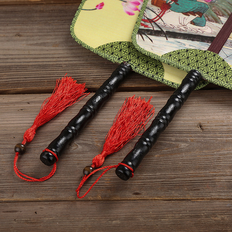 Retro Double-Sided Pattern Palace Fan Group Fan Square Imitation Ancient Palace Fan Banana Fan Dance Fan Chinese Wind Prop Fan. Specification drawing