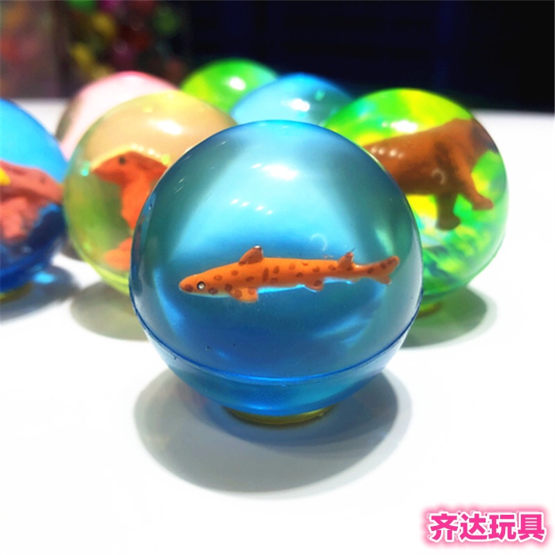 45mm混装弹力球 橡胶弹跳球 儿童宠物玩具 两元扭蛋机专用玩具球细节图