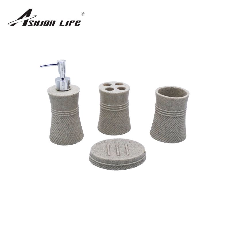 Paris Resin Toiletries 4-Piece Bathroom Toiletries Lotion Bottle Mouthwash Cup Toothbrush Holder Soap Box Item Picture