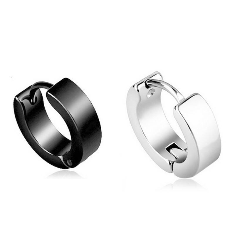 韩男女耳环钛钢潮流耳饰个性朋克潮人时尚百搭黑色耳扣耳钉