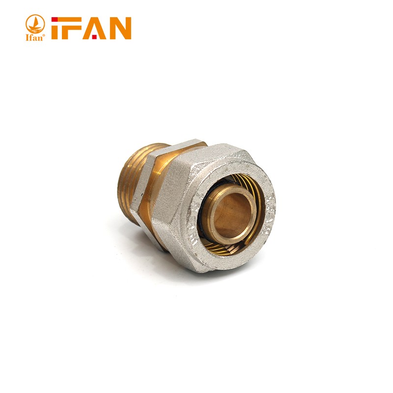 IFAN 全铜镀镍接头 外丝直接 4分6分 铝塑管活接 卡套 黄铜水暖管件 详情16