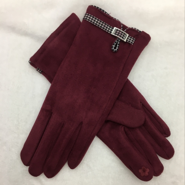 Milk bird plaid gamuza warm guantes de otoño e invierno para mujeres detail image 3