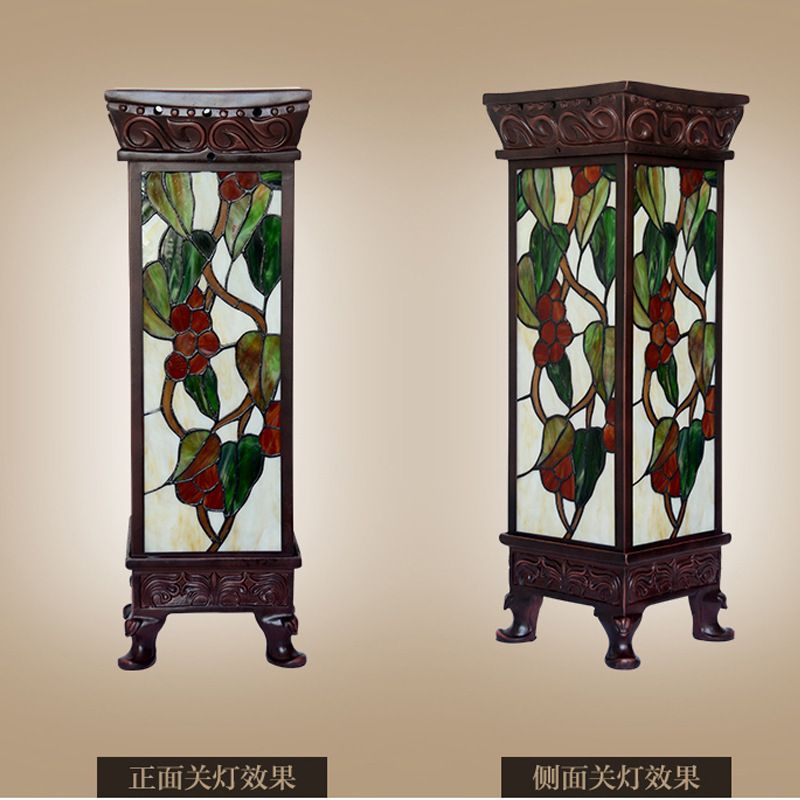 Floor lamp European retro creative Roman grape pillar lamp handmade color glass
