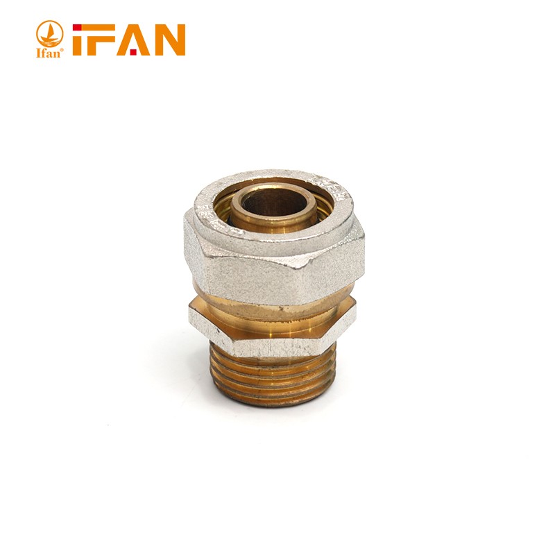 IFAN 全铜镀镍接头 外丝直接 4分6分 铝塑管活接 卡套 黄铜水暖管件 详情15