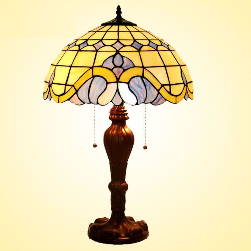 16 inch decorative desk lamp in living room, bed lamp, Mediterranean color glass lamp