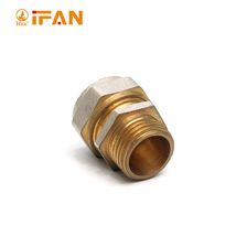 IFAN 全铜镀镍接头 外丝直接 4分6分 铝塑管活接 卡套 黄铜水暖管件 