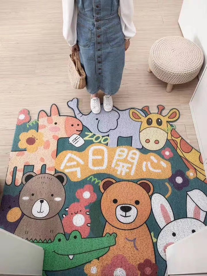 卡通100*120地垫入户门店家用卧室耐脏防滑脚垫厨房卫生间印花地垫