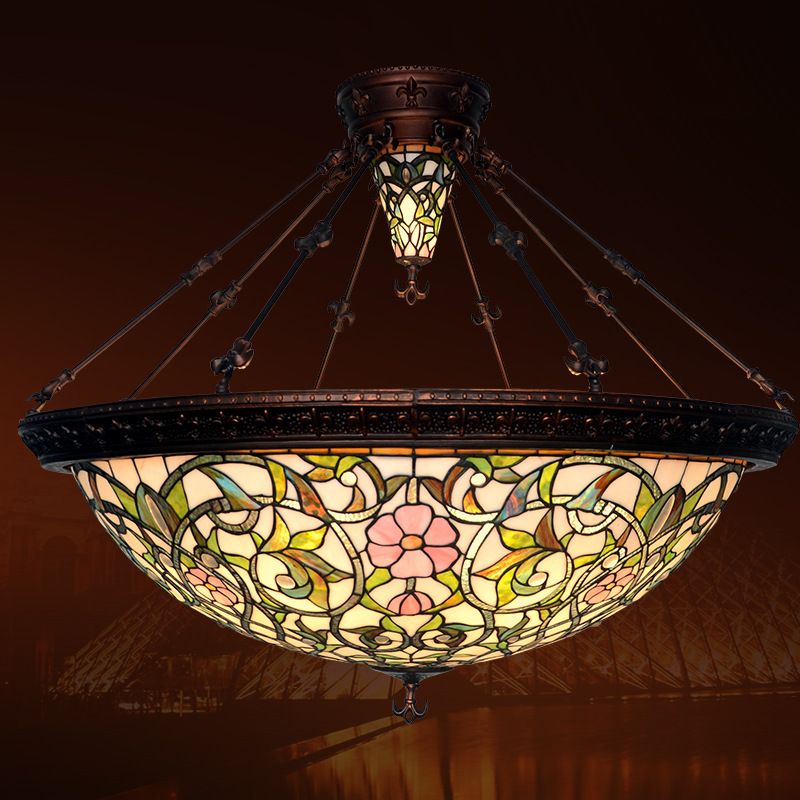 43 inch European garden glass chandelier decorative lamp in hotel lobby