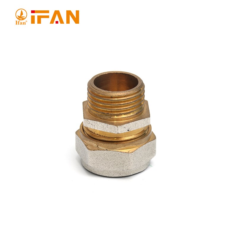 IFAN 全铜镀镍接头 外丝直接 4分6分 铝塑管活接 卡套 黄铜水暖管件 详情14