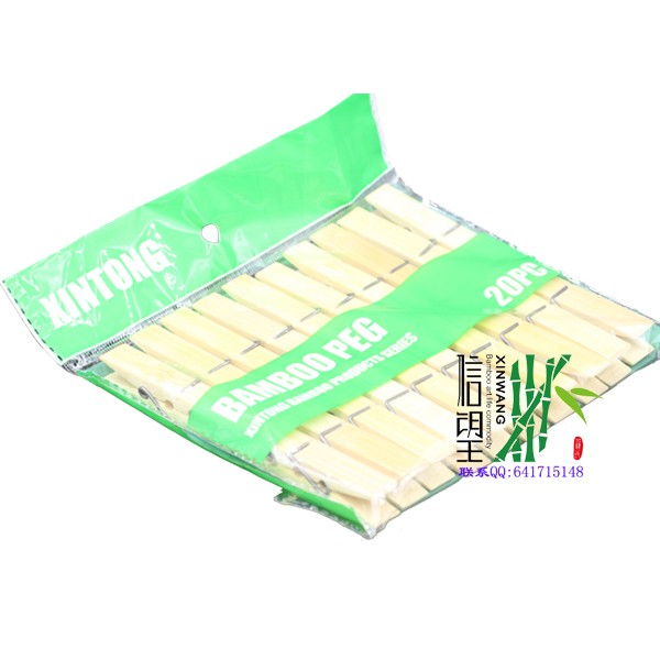 Xinwang brand bamboo clip storage clip 6001 factory direct supply, coat hook clip, bleached bamboo clip for vegetable greenhouses, transparent bag clothes clip, pants clip, storage clip detail image 2