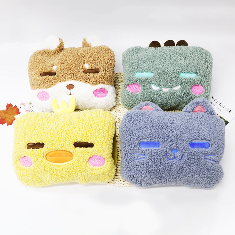 可爱卡通麦穗绒套袋可拆洗热水袋