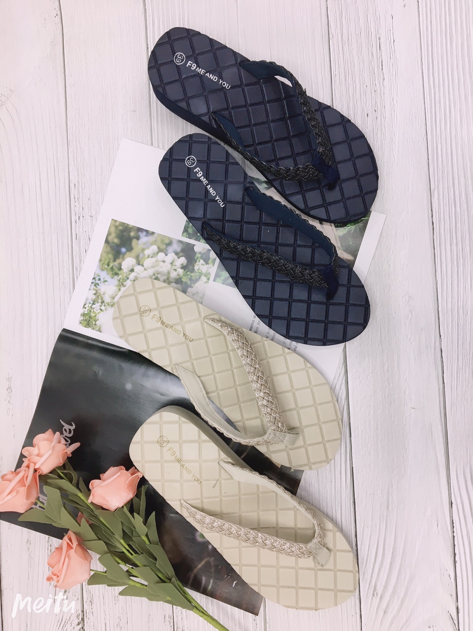 Summer women's wedge heel massage base flip-flops
