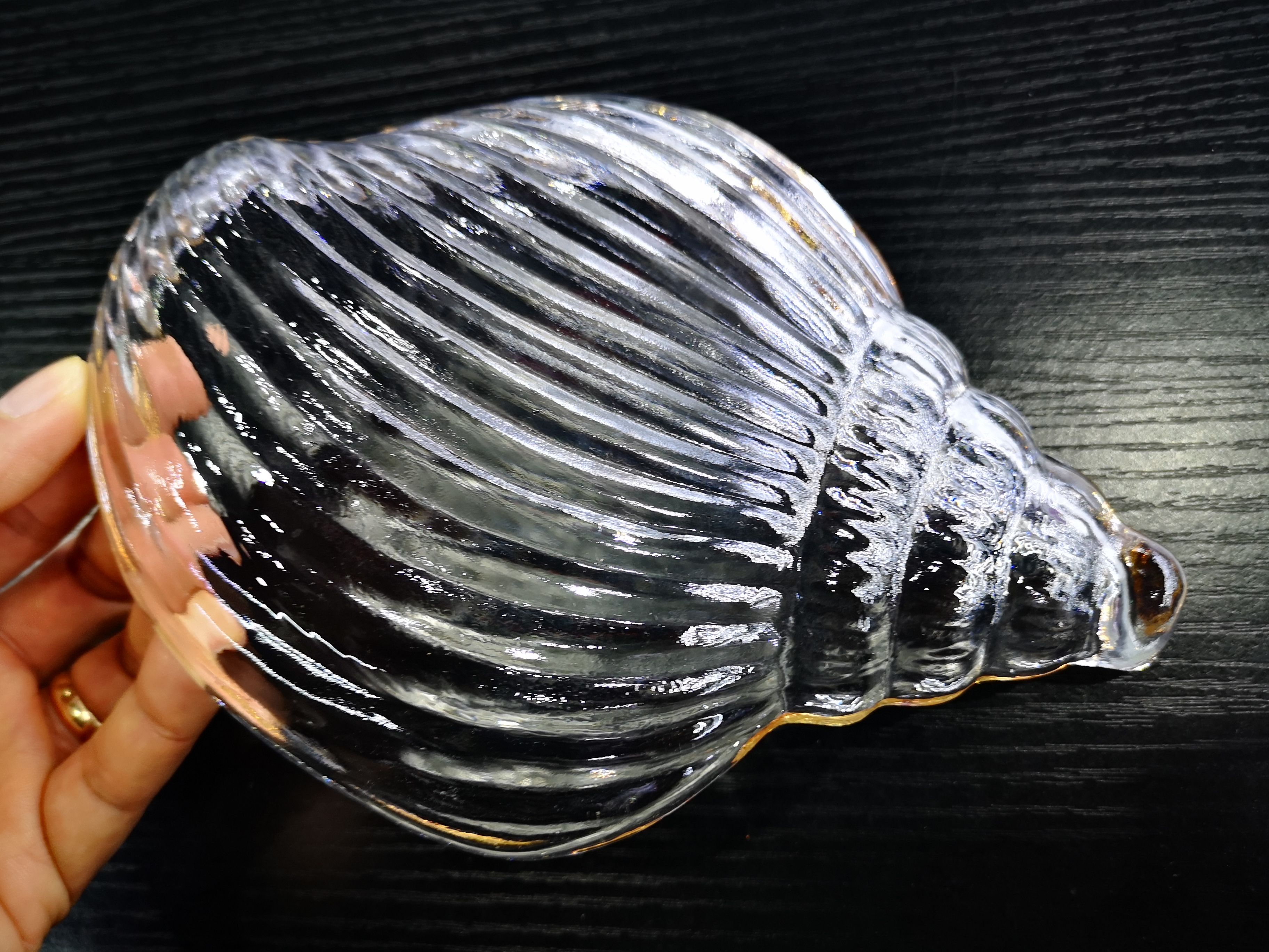 Yiwu quality transparent gold-plated conch plate for cooking. Plate Specification image