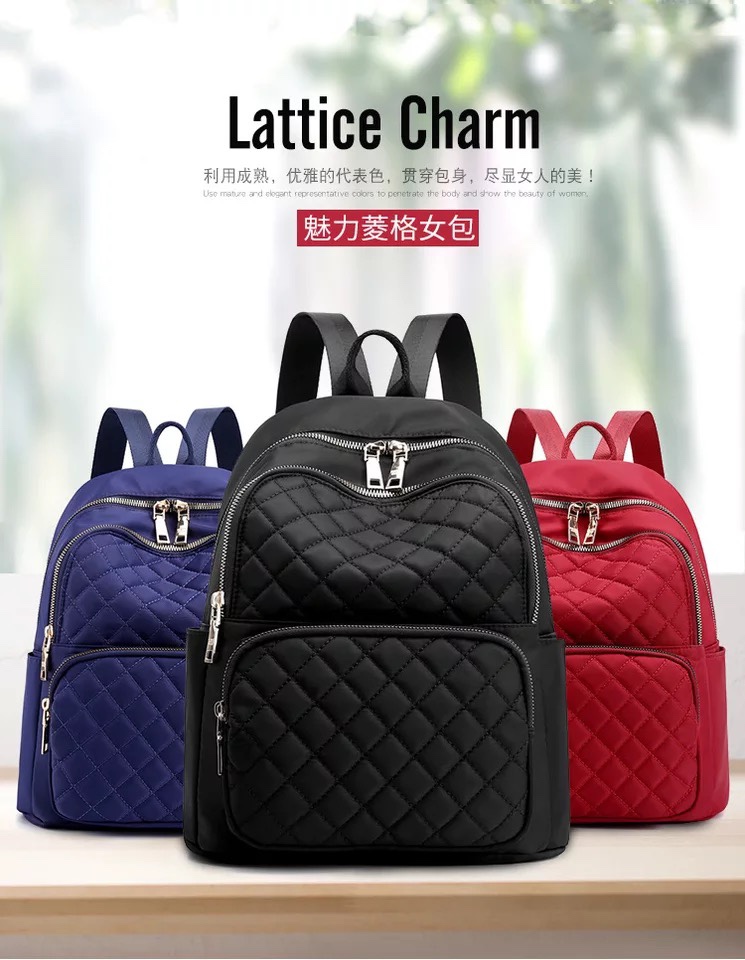 Women's fashion casual Nylon bag lightweight waterproof women's travel backpack trend College student backpack thumbnail