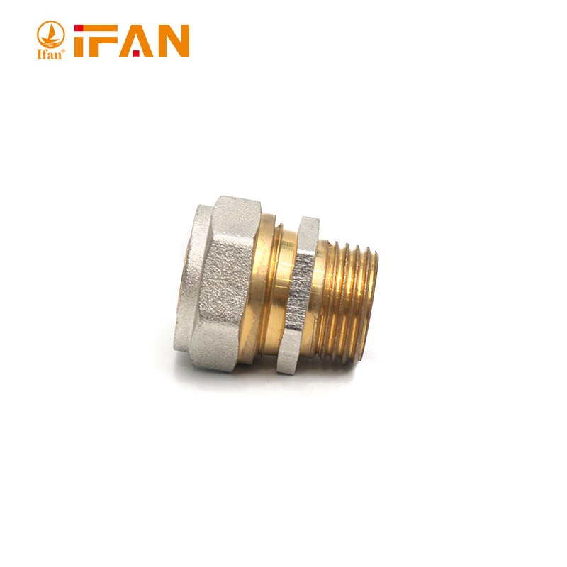 IFAN 全铜镀镍接头 外丝直接 4分6分 铝塑管活接 卡套 黄铜水暖管件 详情17