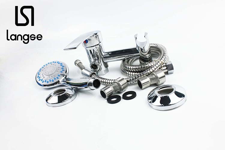 Copper Shower Faucet With Plastic Nozzle, Hose, Eccentric Angle undefined
