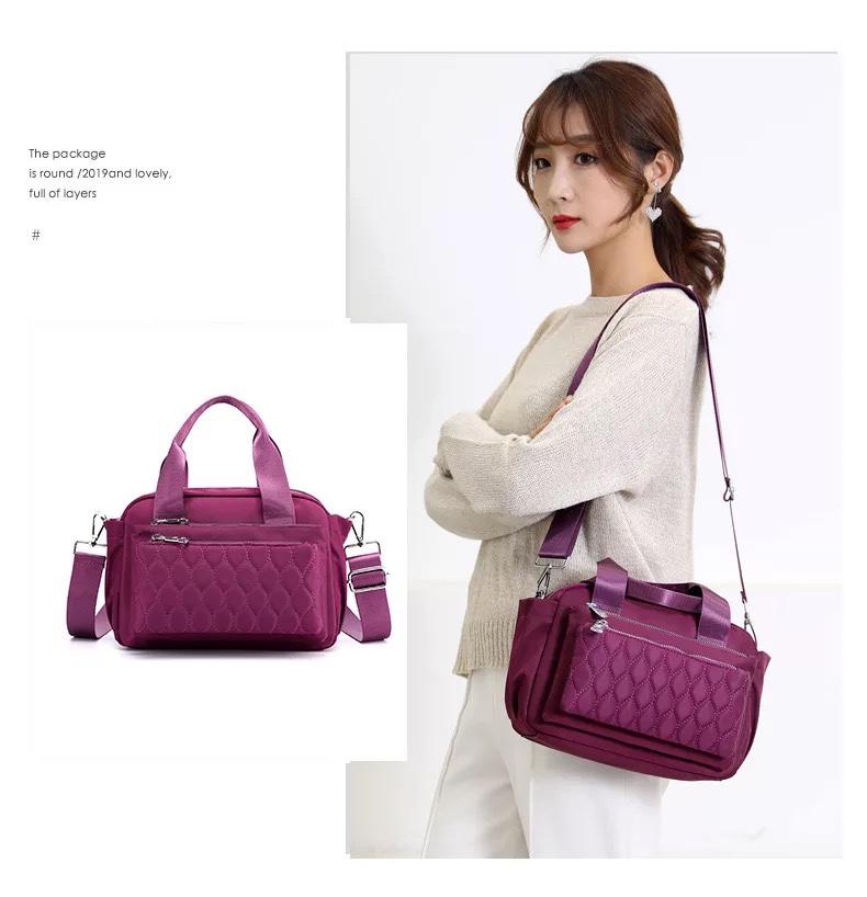 New stylish change momma waterproof nylon tote multi-functional lightweight one-shoulder Ringer bag for women with cross-body thumbnail