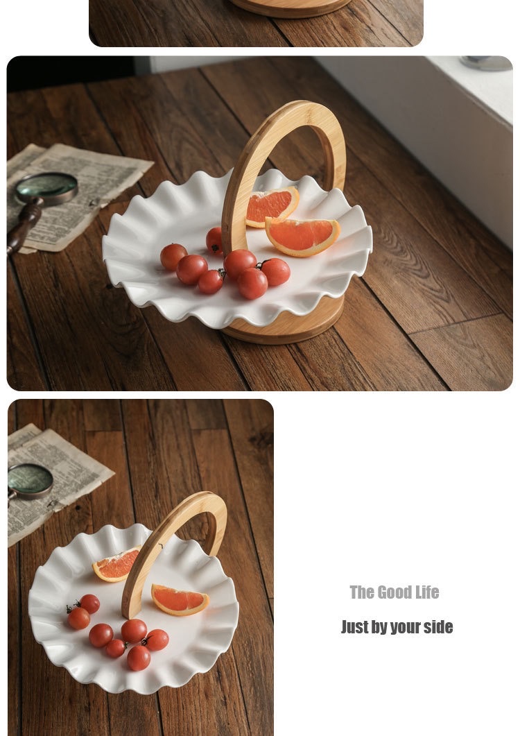 跨境供应创意果盘多层双层 陶瓷甜品蛋糕盘架餐厅自助餐盘水果盘详情图7