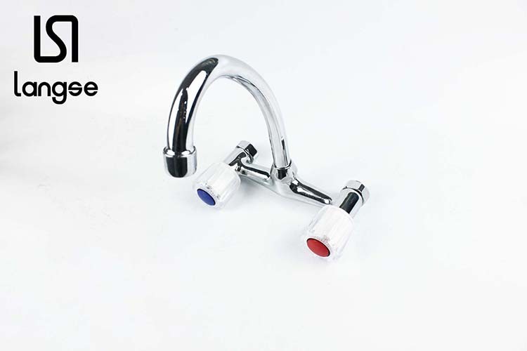 Transparent Hand Wheel Kitchen Up Curved Faucet details Picture