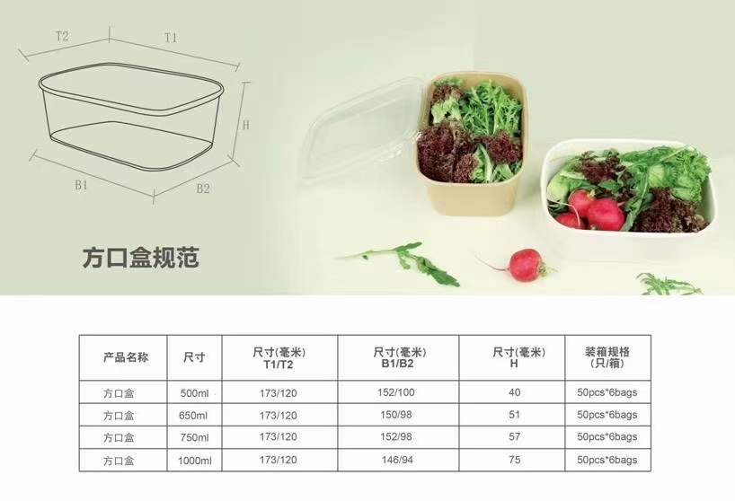 一次性方形圆角牛皮纸盒产品图