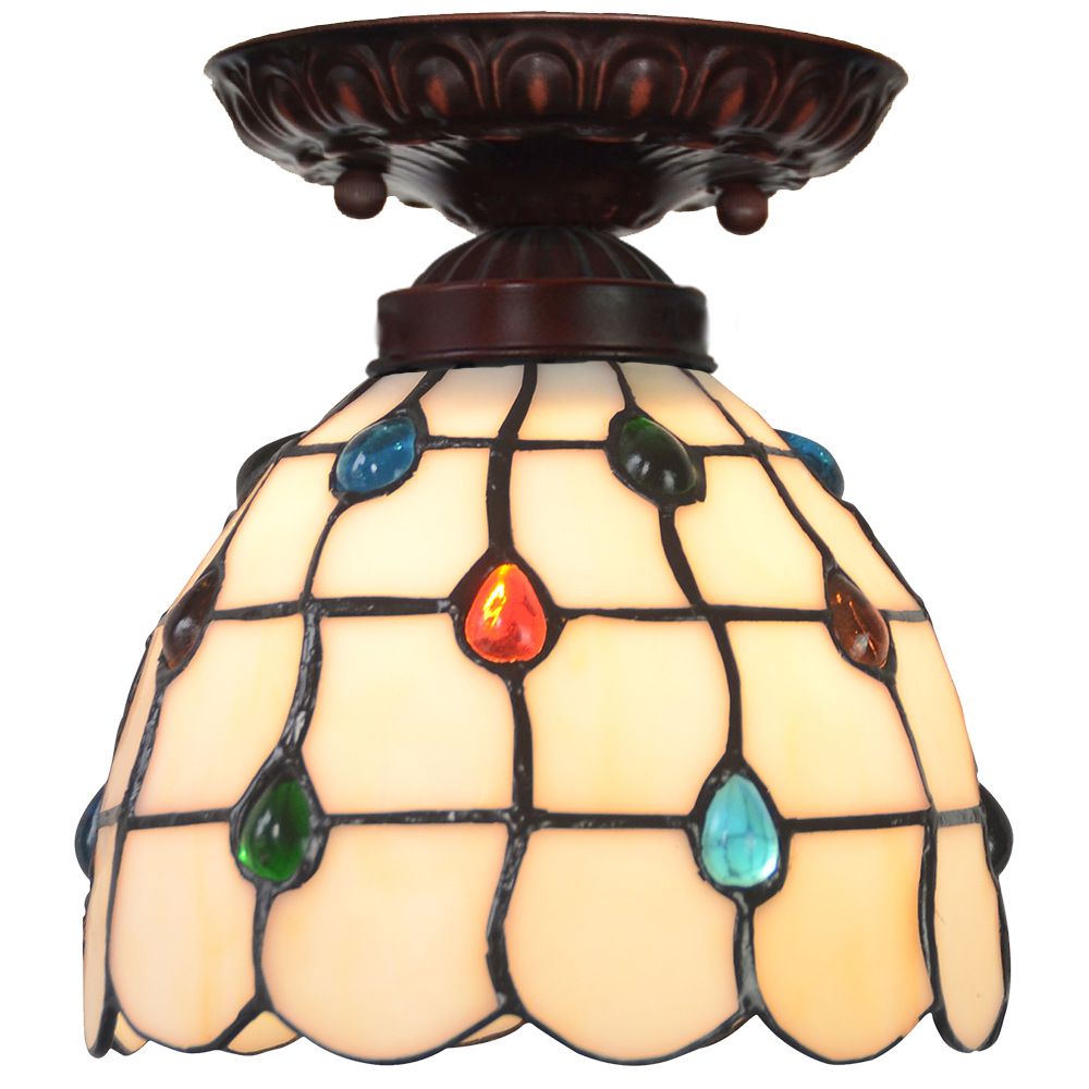 7 inch American contracted corridor balcony lamp floating window corridor lamp bead shade ceiling lamp