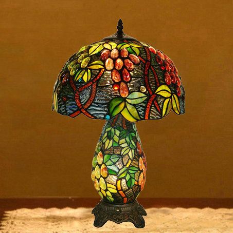 12 inch child lamp bedroom lamp European antique bedside lamp grape lamp