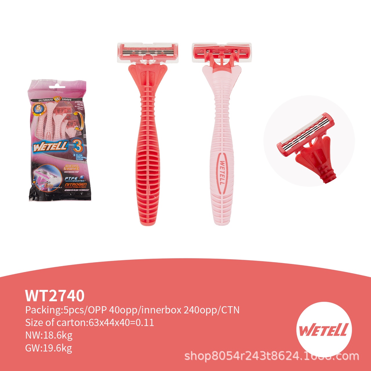 WETELL's best-selling three-layer disposable shaver for women and stainless steel manual razor