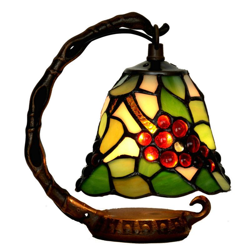 6 inch table lamp, grape night lamp, colorful glass artwork, bedside ornament as a gift