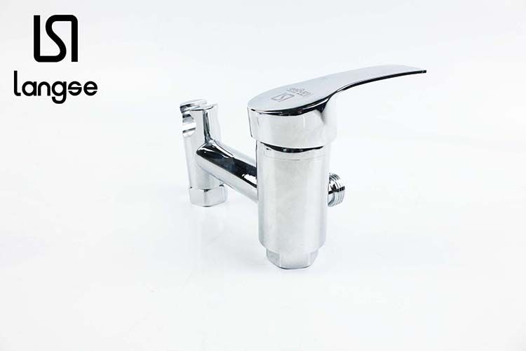 Copper Shower Faucet With Plastic Nozzle, Hose, Eccentric Angle Item Picture