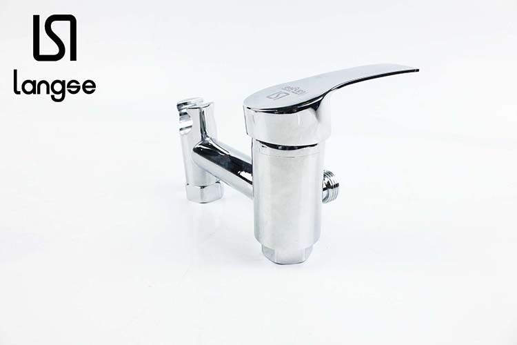 Copper Shower Faucet With Plastic Nozzle, Hose, Eccentric Angle Specification drawing