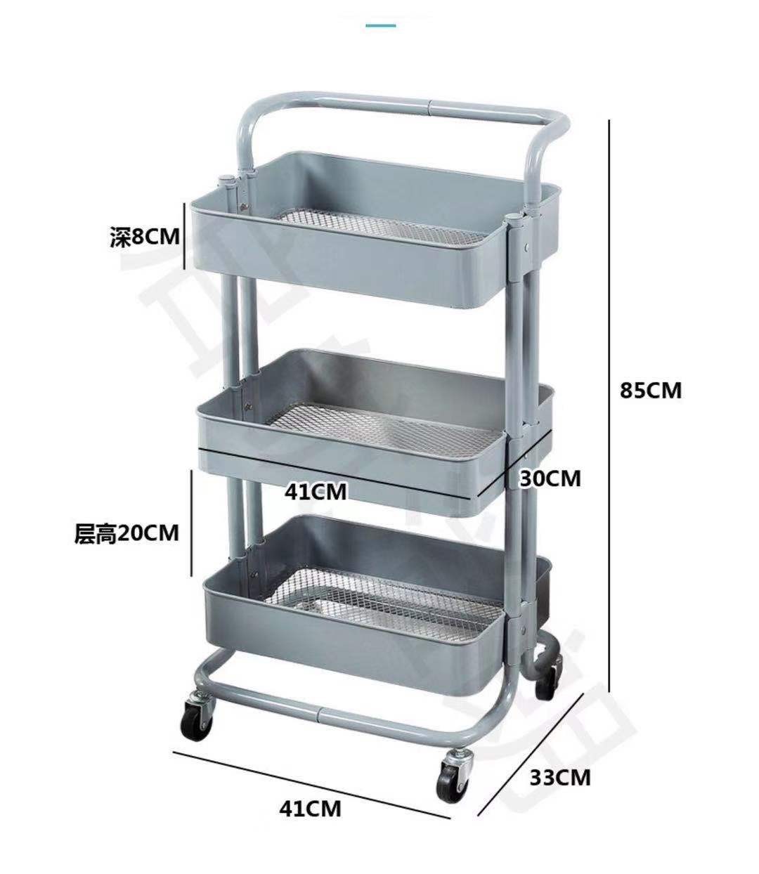 家用推车置物架厨房储物多层床头客厅多功能收纳架可移动小推车      A623-10详情图7