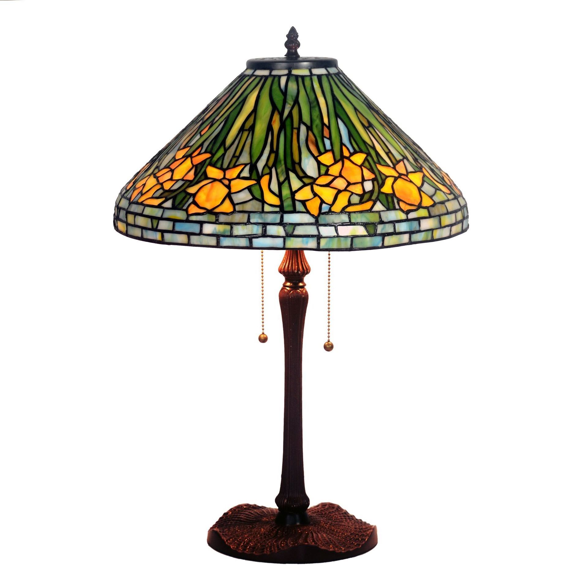 16 inch lamp, garden study, bedroom, bedside lamp, colored glass lamp
