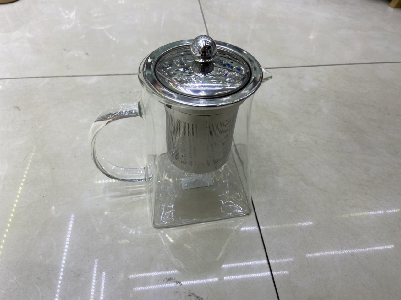 中号方形壶玻璃茶壶单壶耐高温烧水壶煮茶过滤红茶泡茶器加厚花茶壶茶具套装