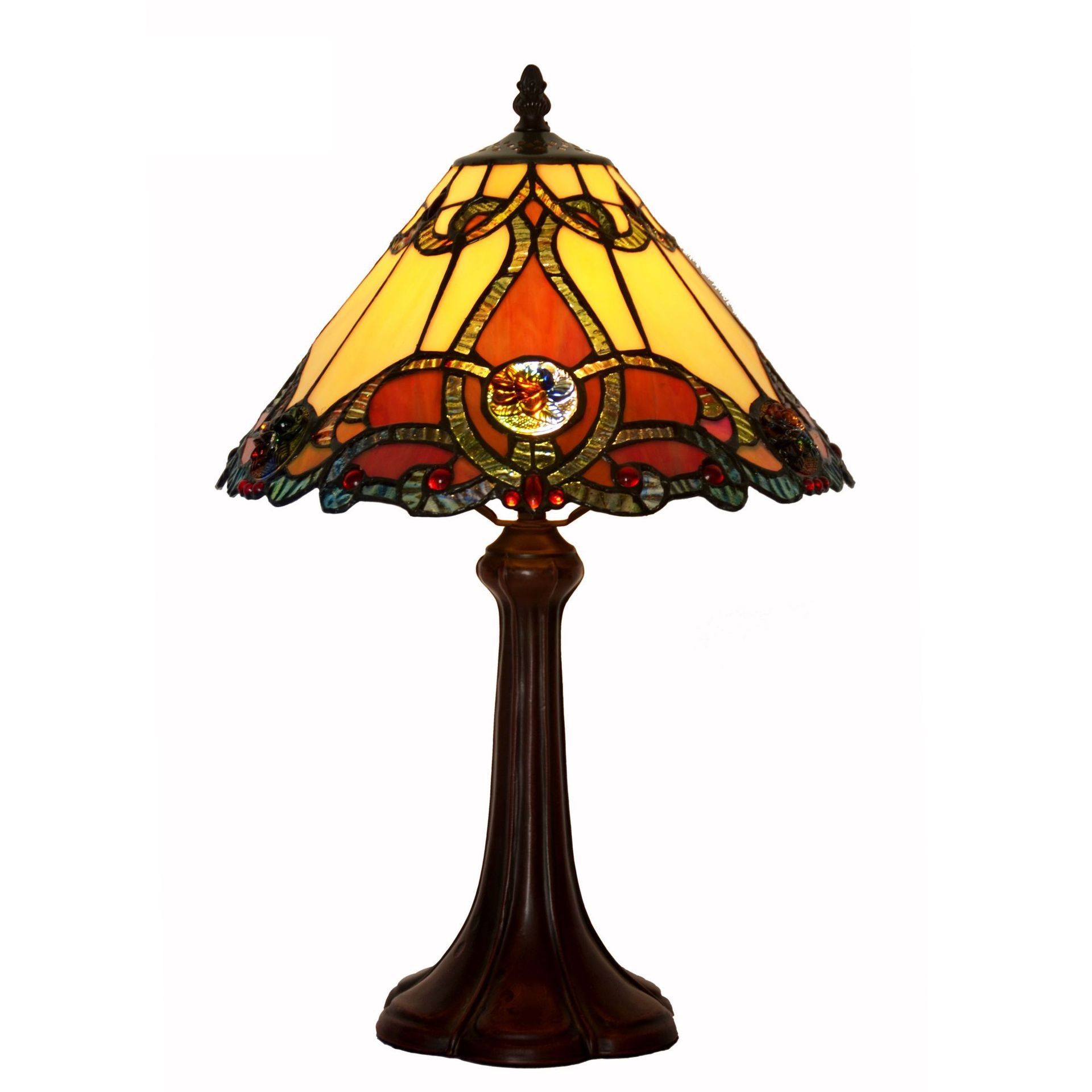 European-style study, bedroom, bedside table lamp, colored glass lamp