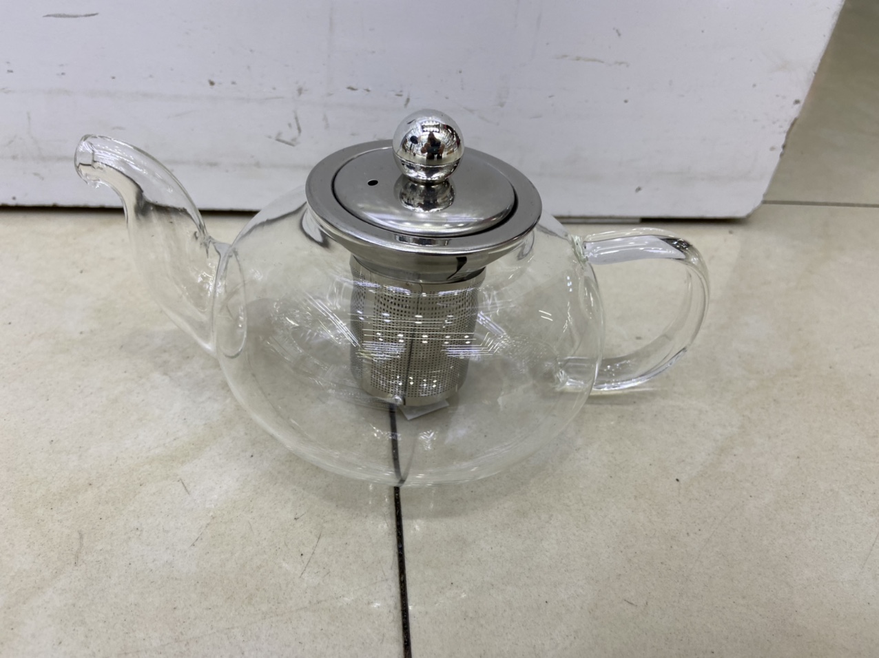 玻璃茶壶加厚耐高温小茶壶家用餐厅酒店饭店不锈钢过滤泡茶壶
