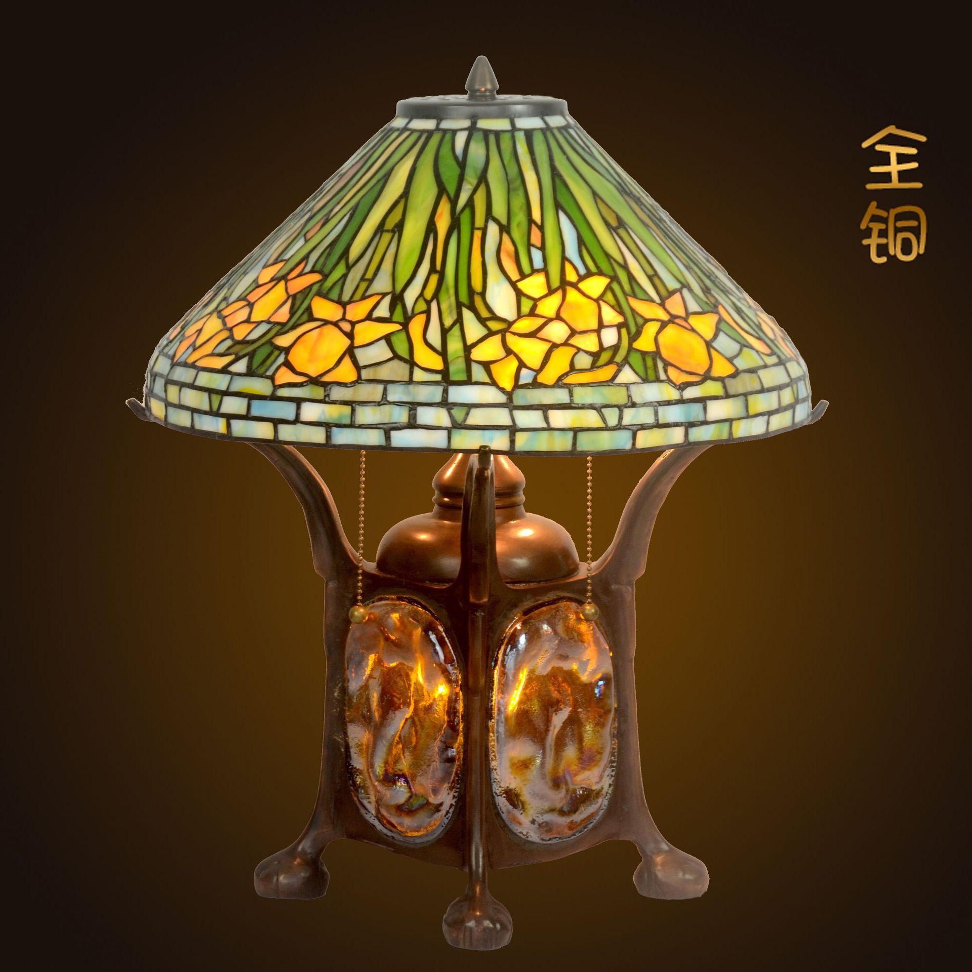 16 inch lamp decoration bedroom bedside lamp colored glass lamp