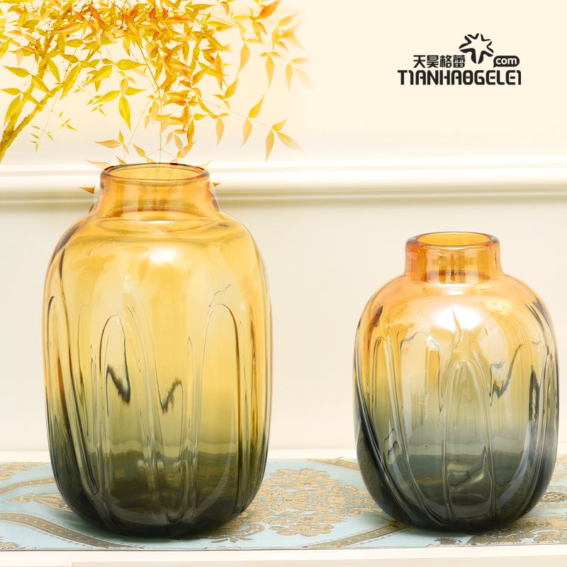 天昊格蕾轻奢玻璃花瓶现代简约花盆摆件创意家居装饰品水培花器细节图