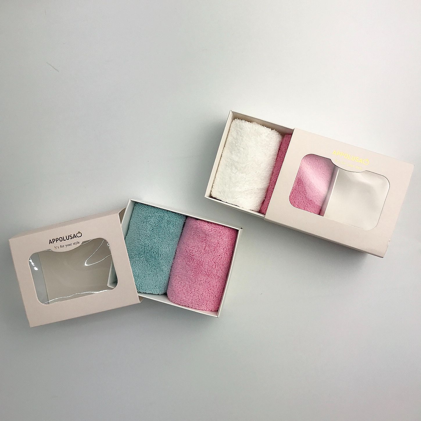 Shenduo Absorbent Soft Square Towel Two-piece Set Small Gift Box as a souvenir details Picture