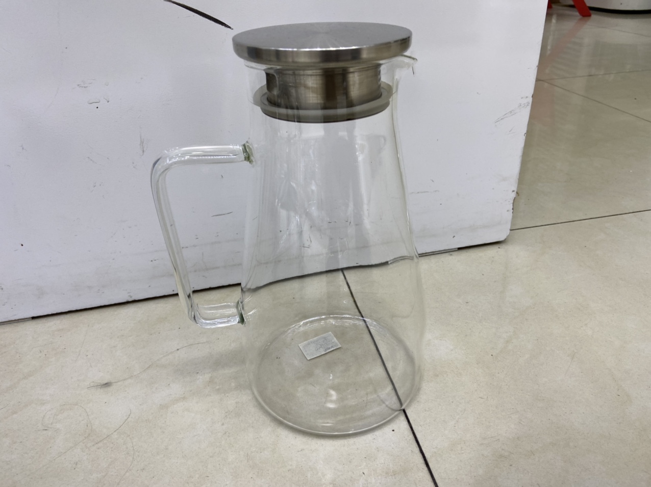 创意北欧风耐热玻璃冷水壶 家用大容量加厚玻璃凉白开水壶 不锈钢盖 热水壶