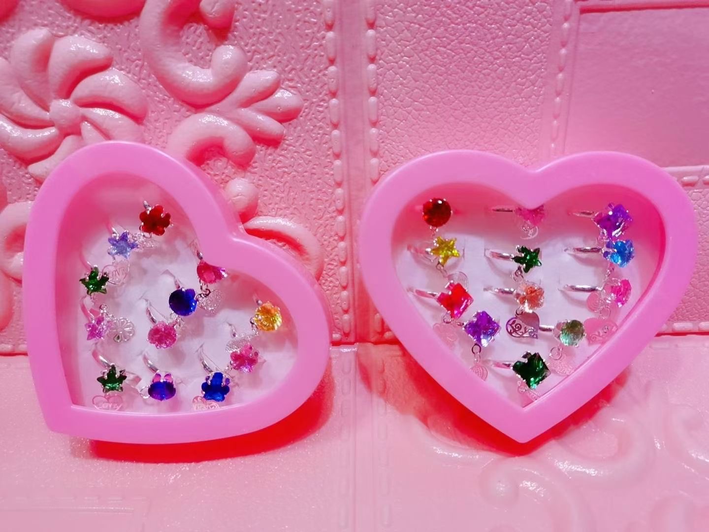 DIY钻石叶版戒指钻小女孩的最爱有中盒小盒12只细节图