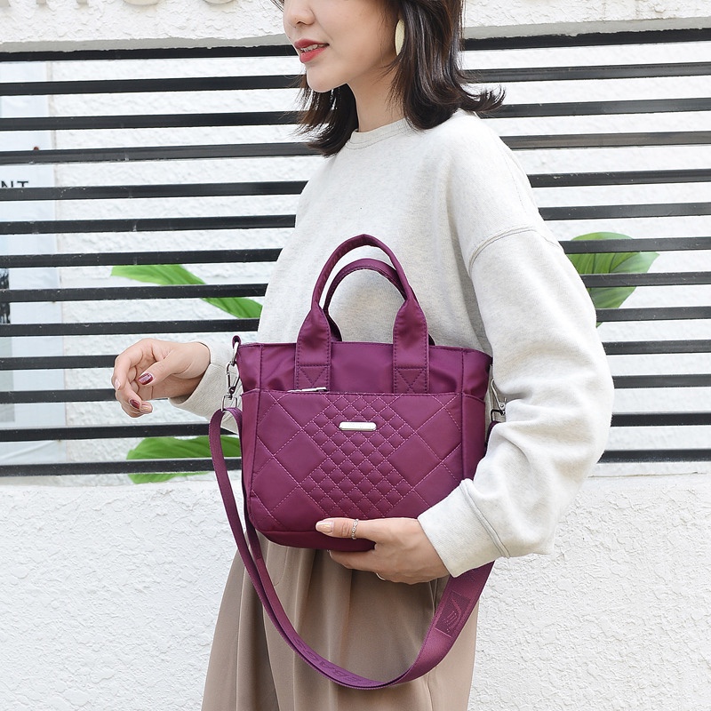 Custom women's cross-body bag fashion small square backpack can be shoulder back can carry nylon waterproof one-shoulder backpack thumbnail